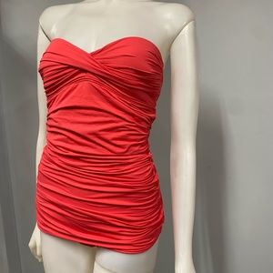 Carmen Marc Valvo Strapless Pink Swim Suit